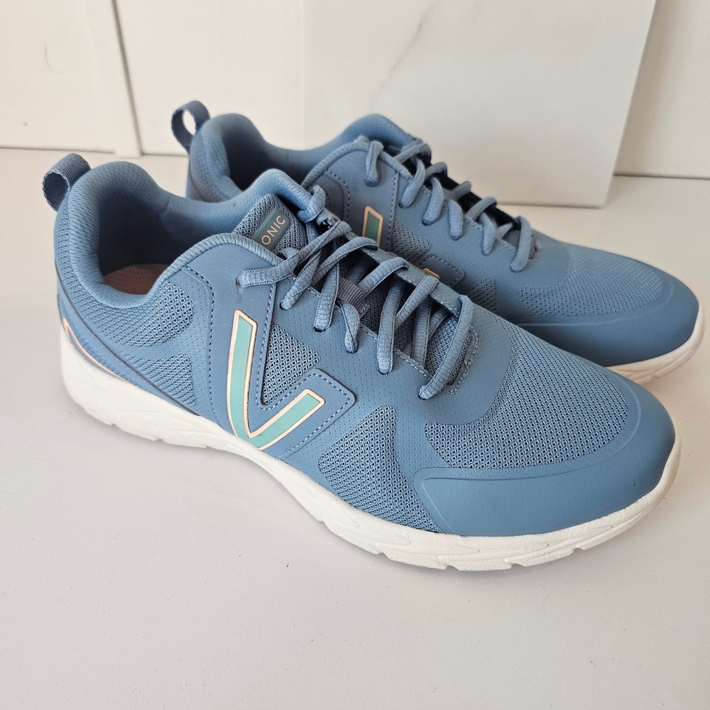 Vionic Miles II Blue Mesh Walking Training Shoes Women's Wide 10 US